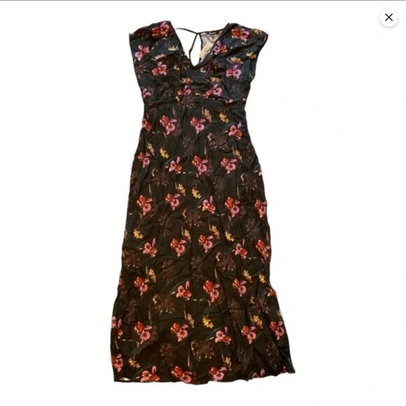 NWT Madewell Wide V-Neck Midi Dress Sz 10 - Picture 7 of 10